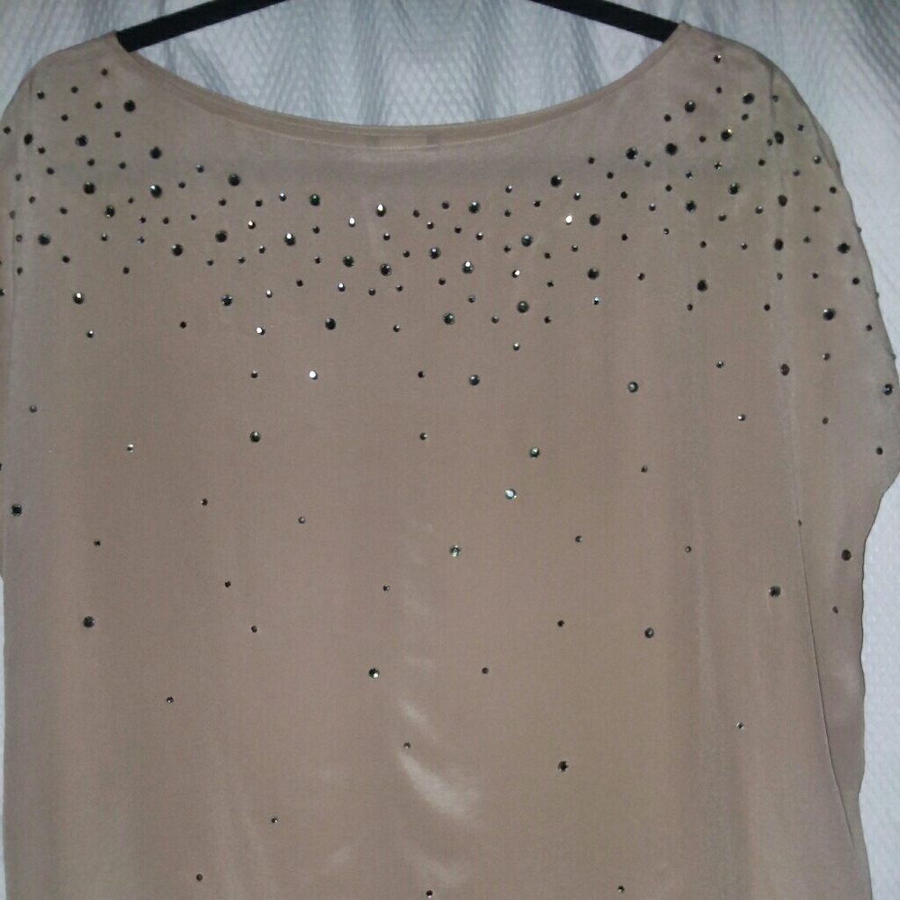 Talbots silk blouse with crystals